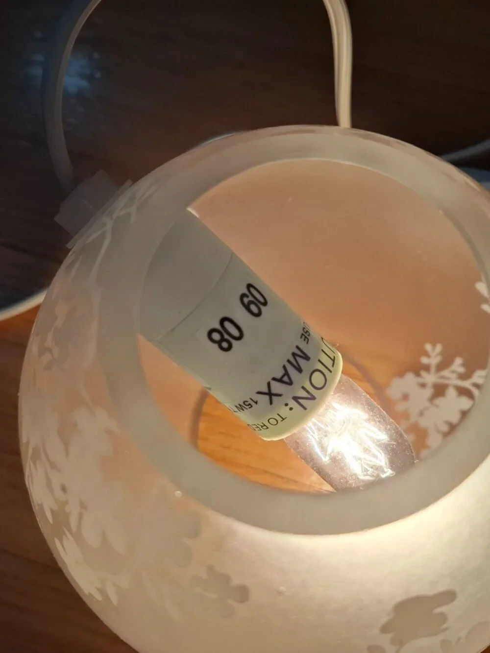 Vintage Ikea Knubbig Accent Table Lamp Light Cherry Blossoms Nightlight